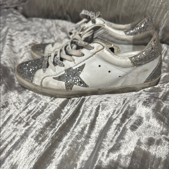 Golden Goose White and Silver Sneakers - Picture 2 of 4